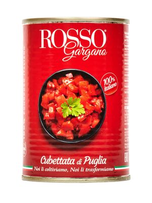 Томаты Rosso Gargano Cubetti нарезанные кубиками в собственном соку, 400 г